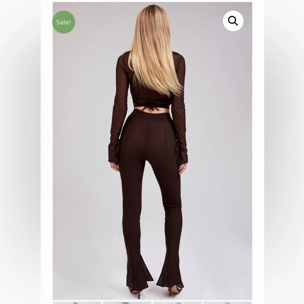 House of CB Mistress Rocks Calm Cocoa Mesh Set (Brown) Size XS - Picture 3 of 5